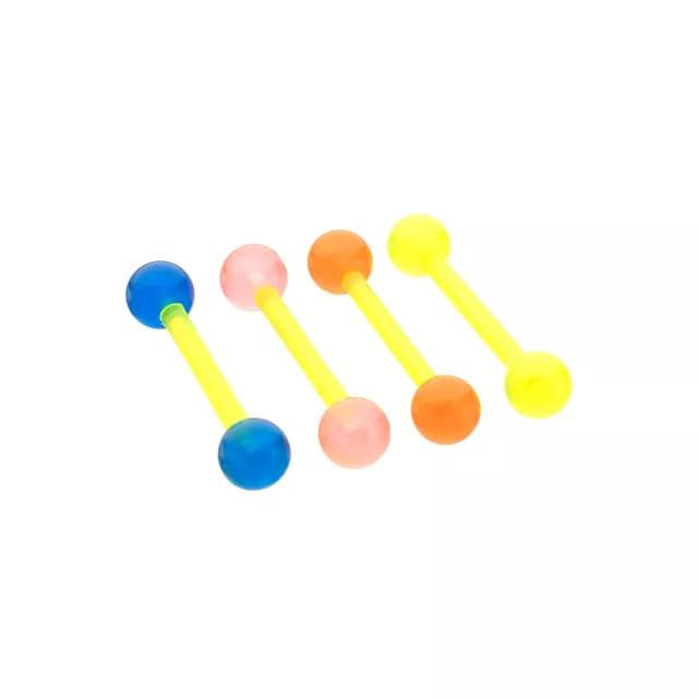 Multi-Pack Yellow Glow in the Dark Bioflex Barbells 4 Pack – 12 Gauge at Spencer's