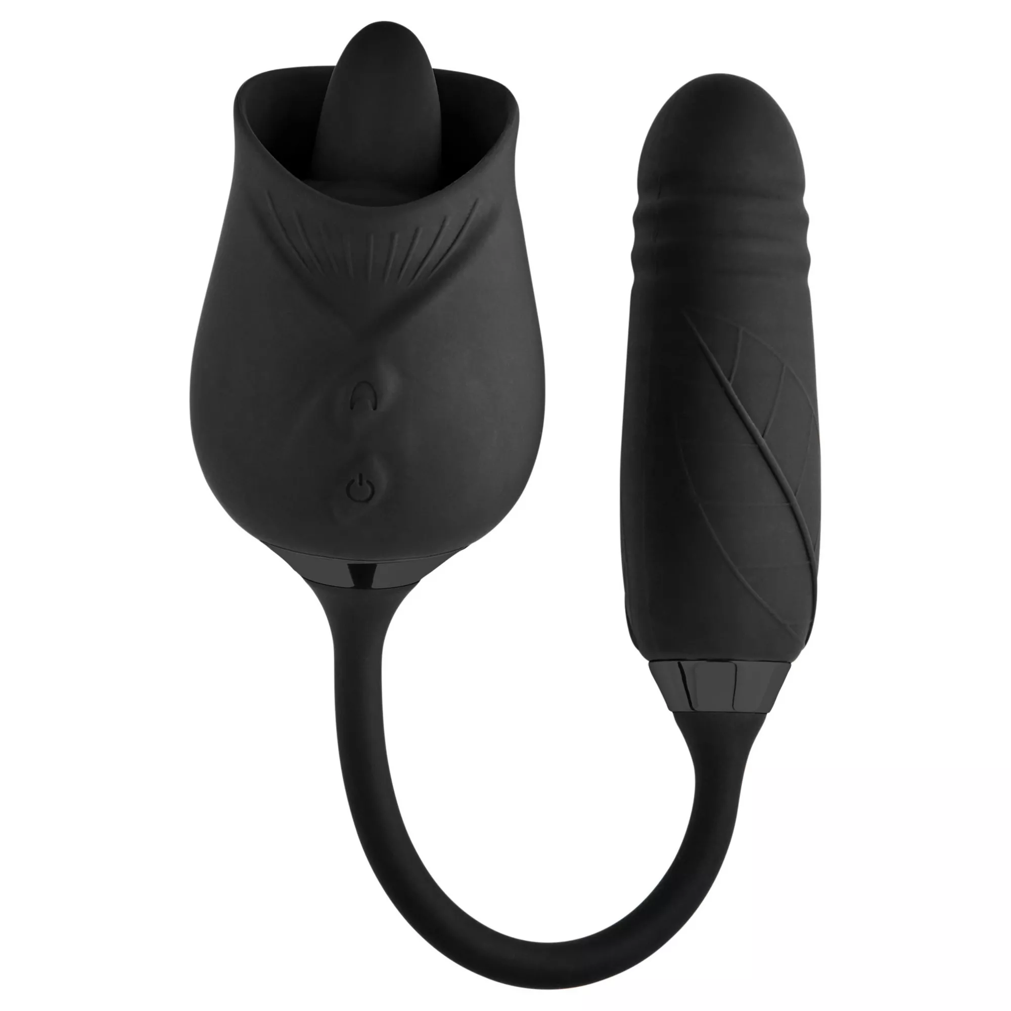 Black Secret Garden 2 in 1 Thrusting Massager - Hott Love Extreme at Spencer's