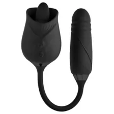 Black Secret Garden 2 in 1 Thrusting Massager - Hott Love Extreme at Spencer's