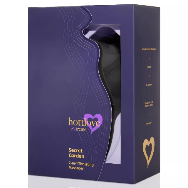 Black Secret Garden 2 in 1 Thrusting Massager - Hott Love Extreme at Spencer's