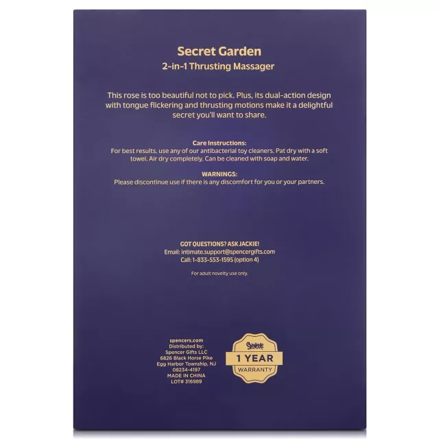 Black Secret Garden 2 in 1 Thrusting Massager - Hott Love Extreme at Spencer's