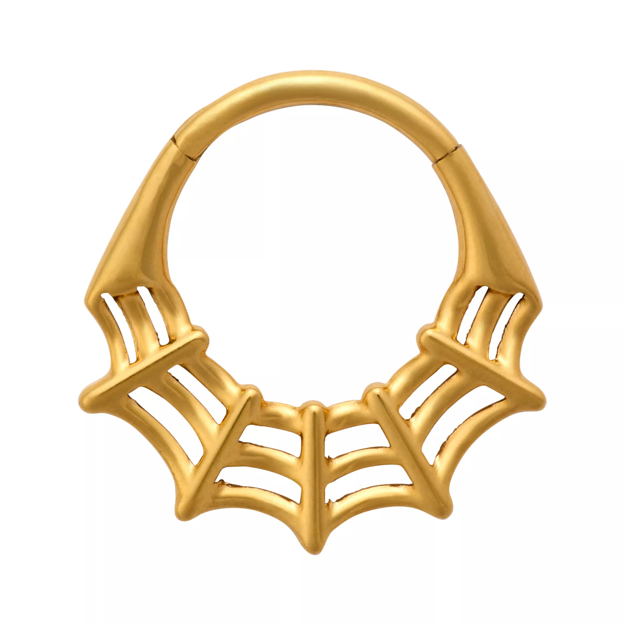 ASTM F-136 Titanium Spider Web Hinged Septum Ring - 16 Gauge at Spencer's