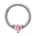 ASTM F-136 Titanium Heart CZ Hinged Septum Ring - 16 Gauge at Spencer's