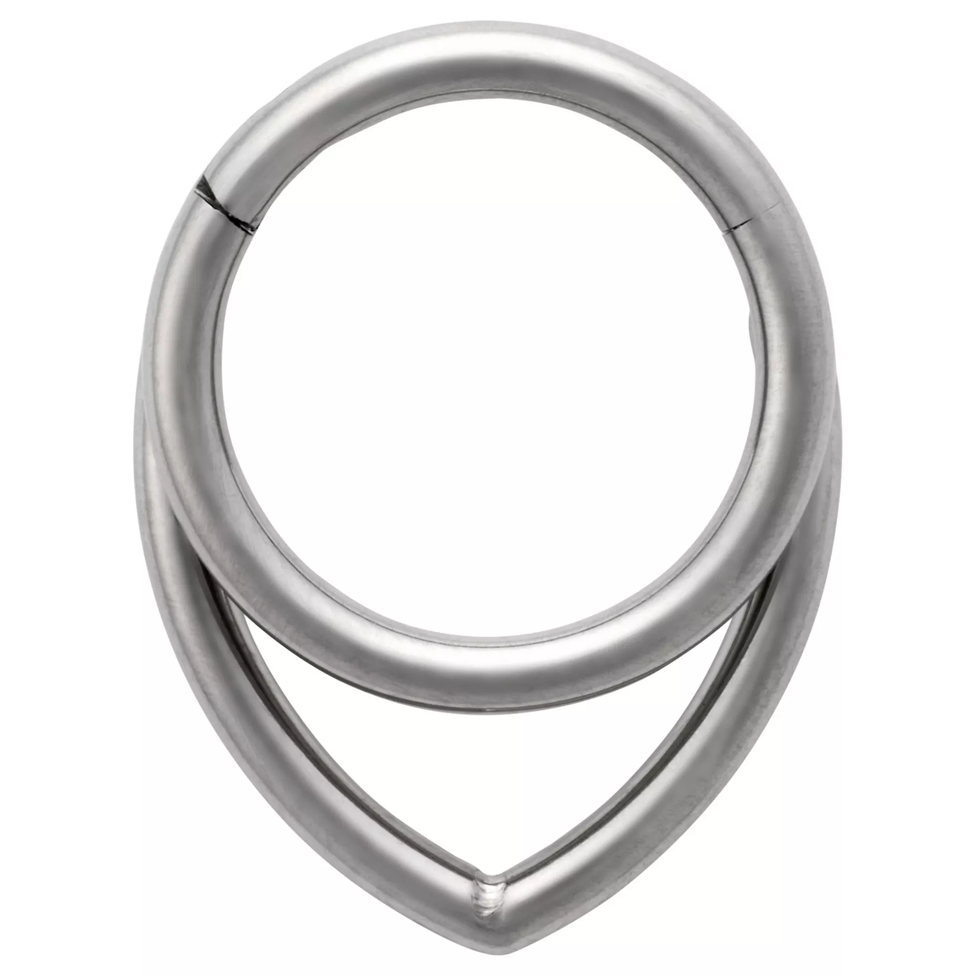 ASTM F-136 Titanium Double Hoop Hinged Septum Ring - 16 Gauge at Spencer's