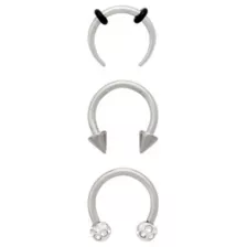Multi-Pack ASTM F-136 Titanium Pave CZ Septum Rings 3 Pack - 16 Gauge at Spencer's