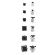 Multi-Pack Black CZ Square Silver-Tone Magnetic Fake Stud Earrings - 6 Pair at Spencer's
