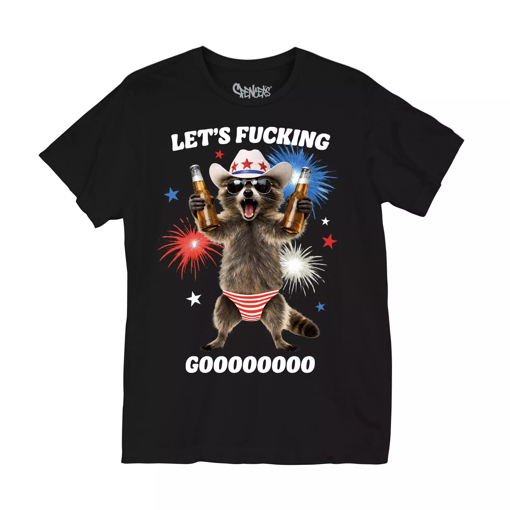 Let's Fucking Go Raccoon T Shirt at Spencer's