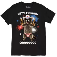 Let's Fucking Go Raccoon T Shirt at Spencer's