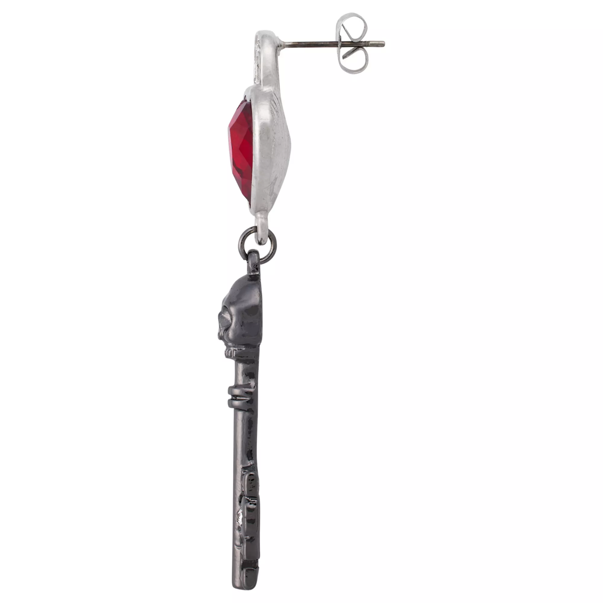 Multi-Pack Rose, Heart, and Skull Key Dangle Earrings - 3 Pair