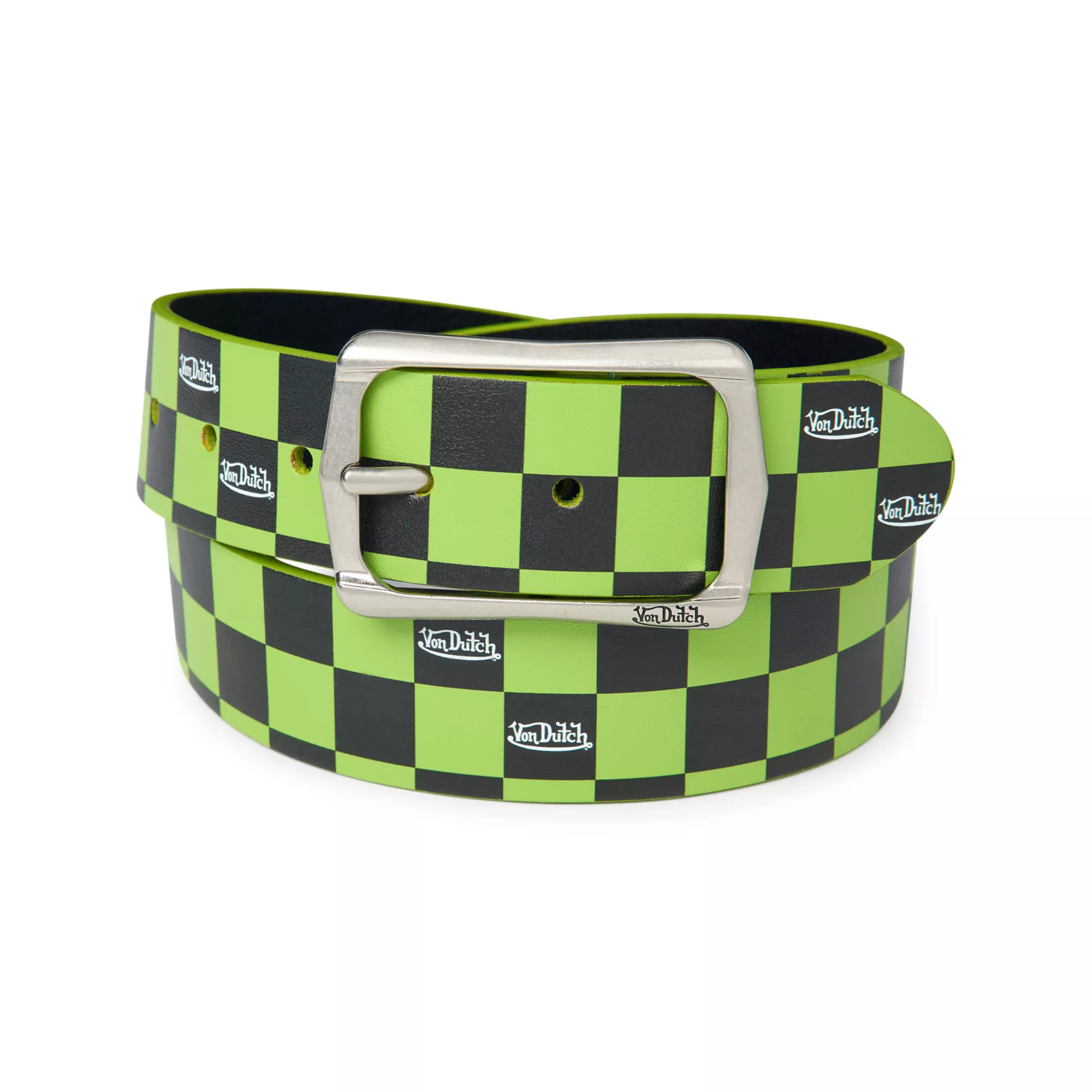 Von Dutch Green and Black Checkered Belt at Spencer's