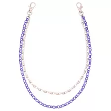 2-Row Purple and Silver-Tone Link Wallet Chain at Spencer's