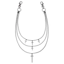 3-Row Black Dagger Sword Wallet Chain at Spencer's