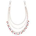3-Row Red and Black Spike Gem Wallet Chain at Spencer's