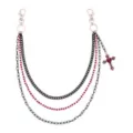 3-Row Black and Red Beaded Heart Cross Wallet Chain at Spencer's