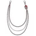 3-Row Silver-Tone Blood Dripping Skull Link Wallet Chain at Spencer's