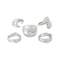 Multi-Pack Chunky Drip Silver-Tone Rings - 5 Pack at Spencer's