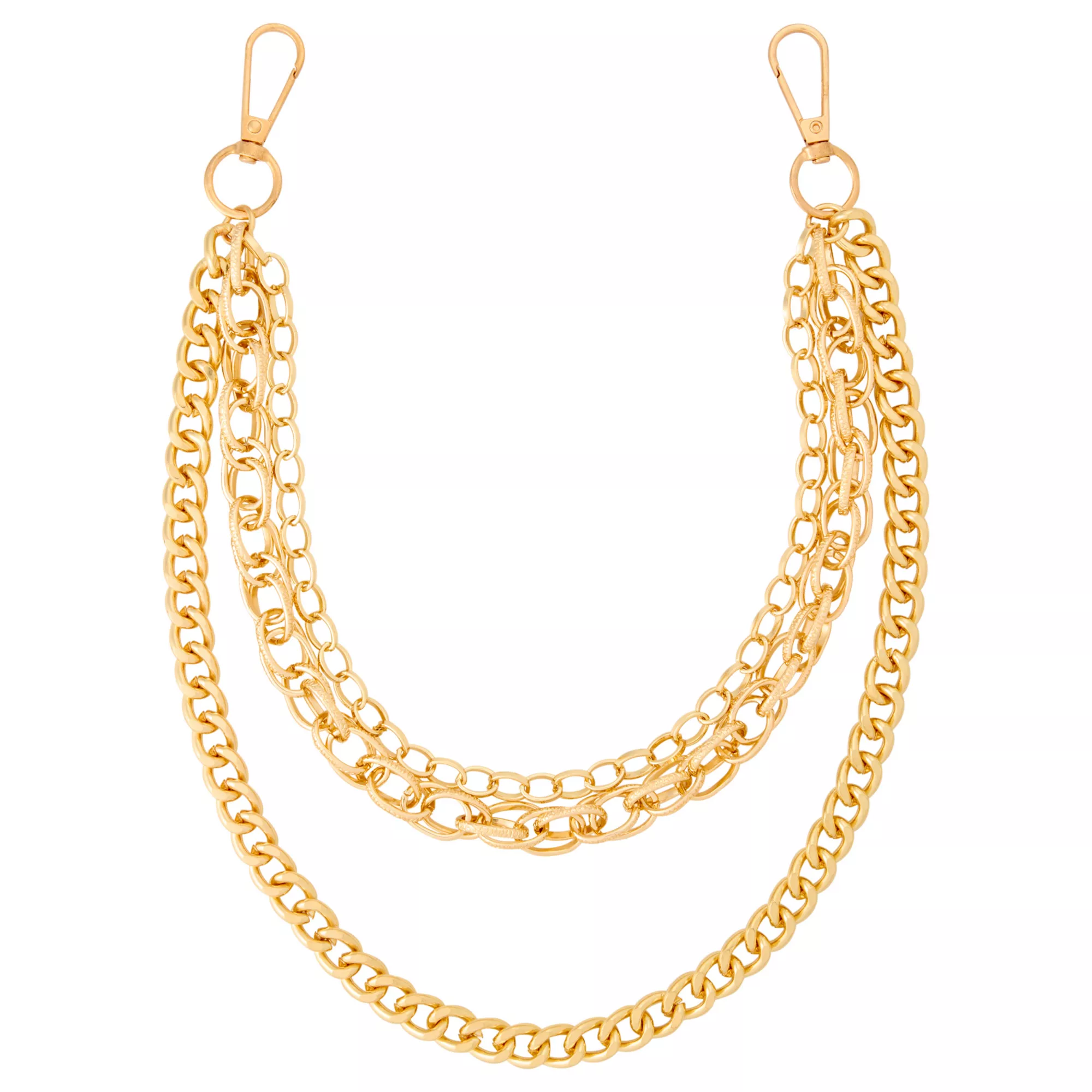 3-Row Gold-Tone Wallet Chain
