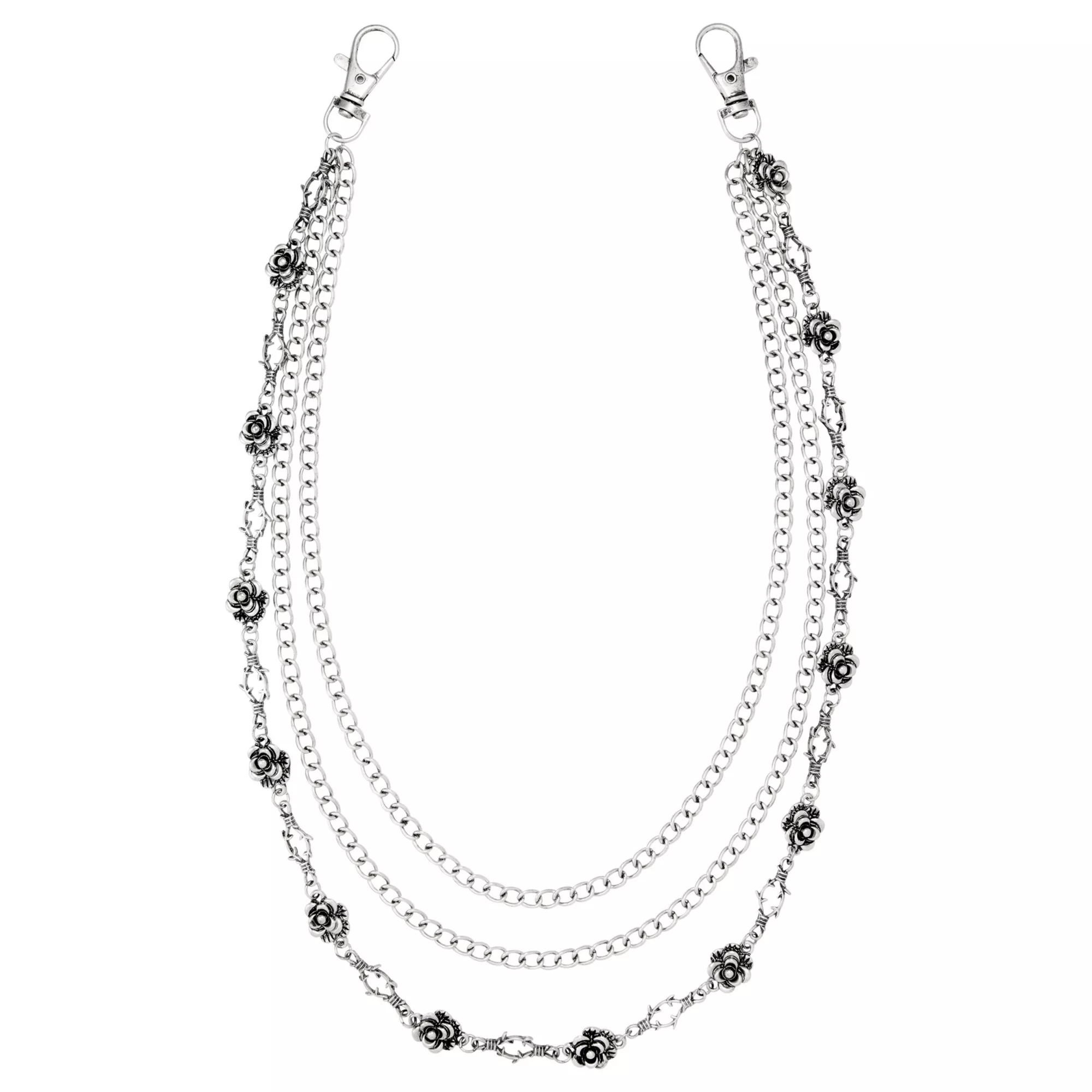 3-Row Rose Stem Wallet Chain