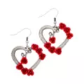 Snake Rose Heart Dangle Earrings at Spencer's