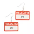 Hello I'm Gay Dangle Earrings at Spencer's