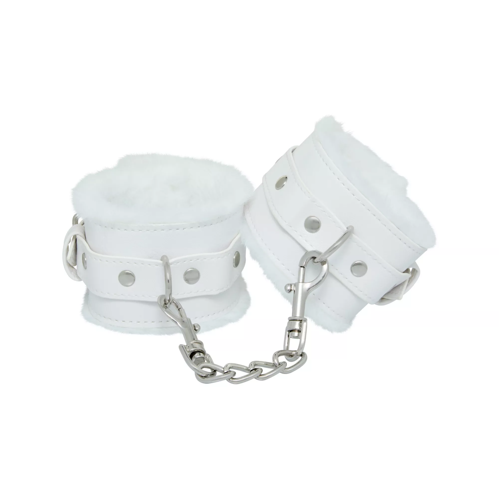 White Furry Handcuffs - Pleasure Bound at Spencer's