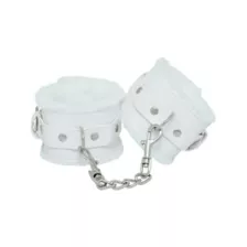 White Furry Handcuffs - Pleasure Bound at Spencer's