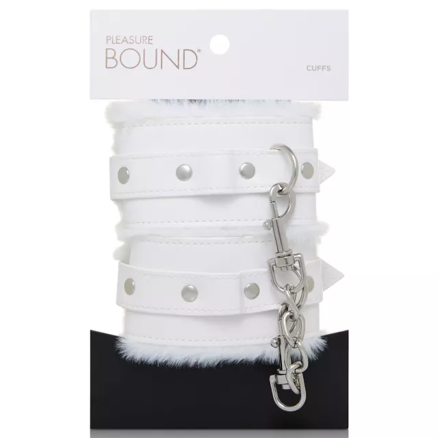White Furry Handcuffs - Pleasure Bound at Spencer's