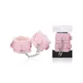 Light Pink Furry Handcuffs - Pleasure Bound at Spencer's