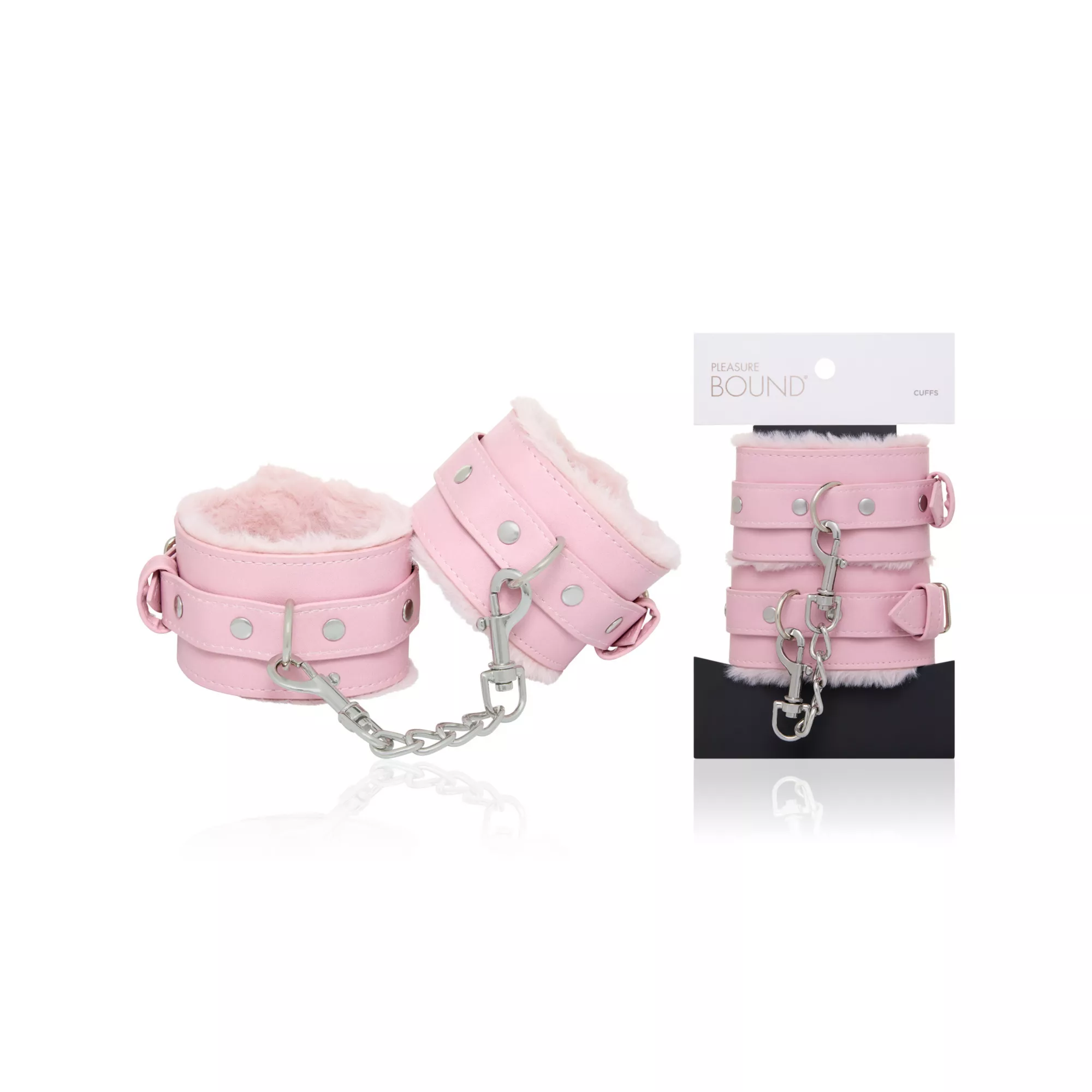 Light Pink Furry Handcuffs - Pleasure Bound at Spencer's