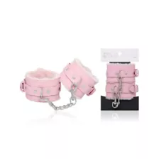 Light Pink Furry Handcuffs - Pleasure Bound at Spencer's