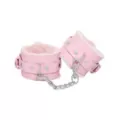 Light Pink Furry Handcuffs - Pleasure Bound at Spencer's