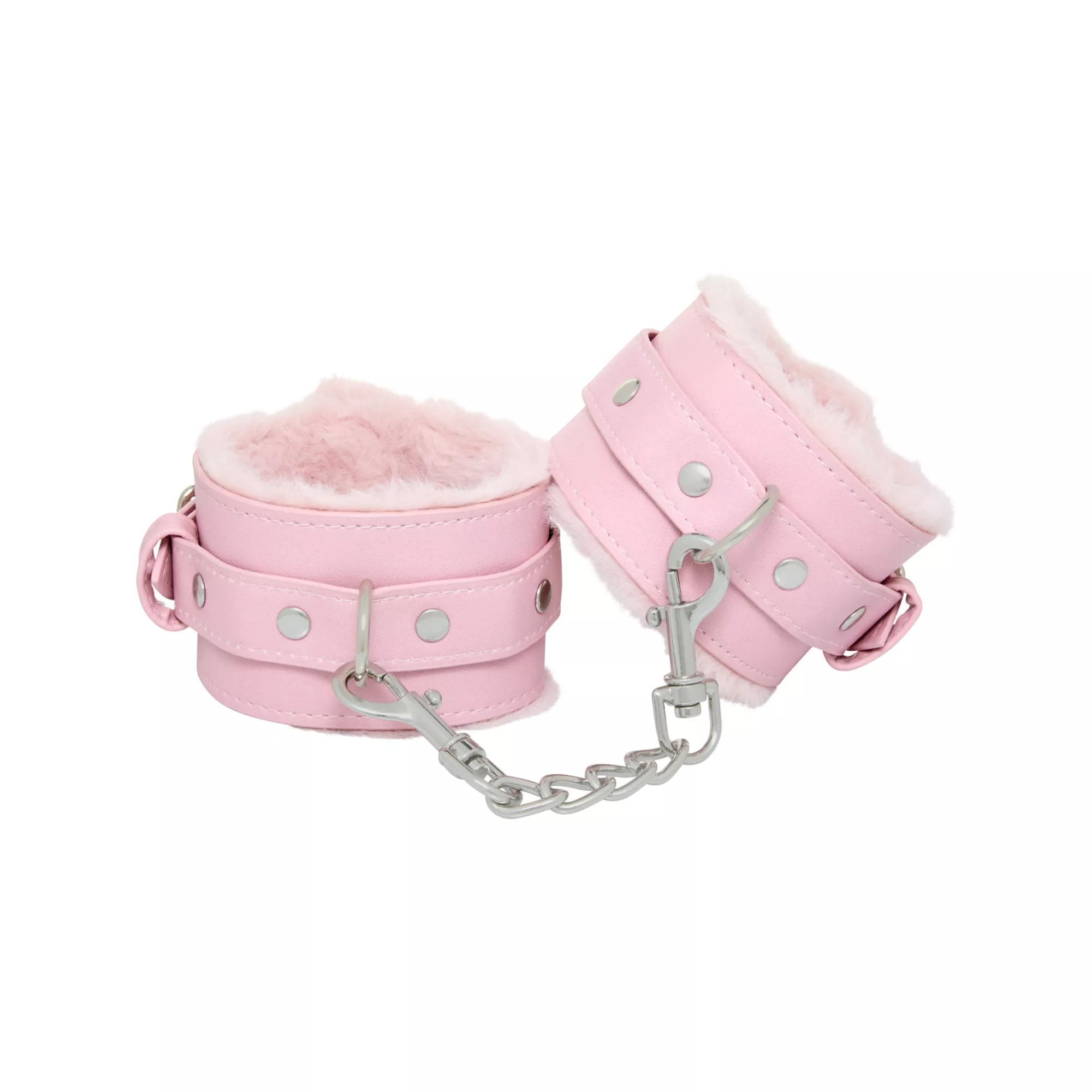 Light Pink Furry Handcuffs - Pleasure Bound at Spencer's