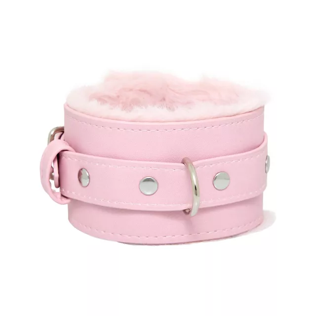 Light Pink Furry Handcuffs - Pleasure Bound at Spencer's
