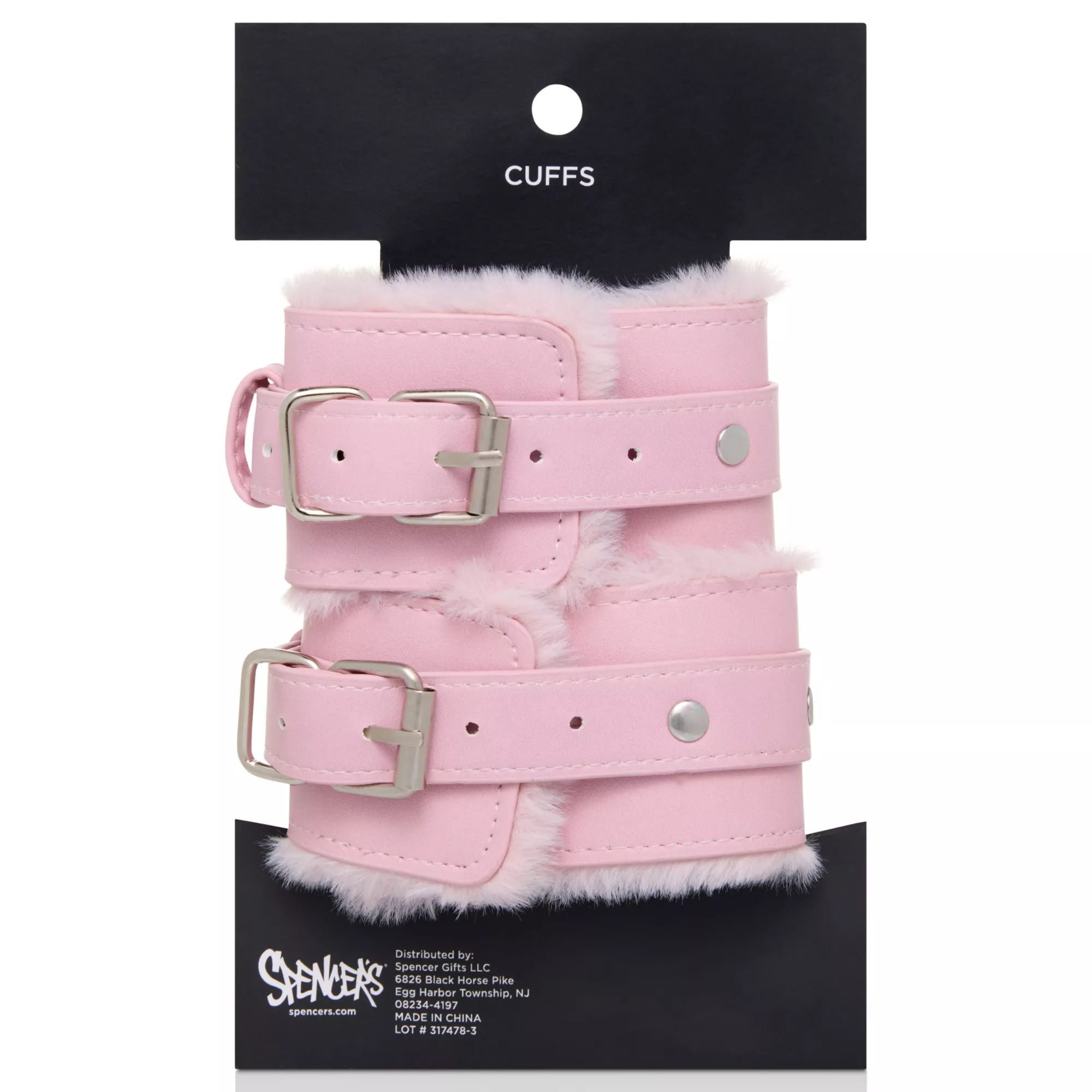 Light Pink Furry Handcuffs - Pleasure Bound at Spencer's