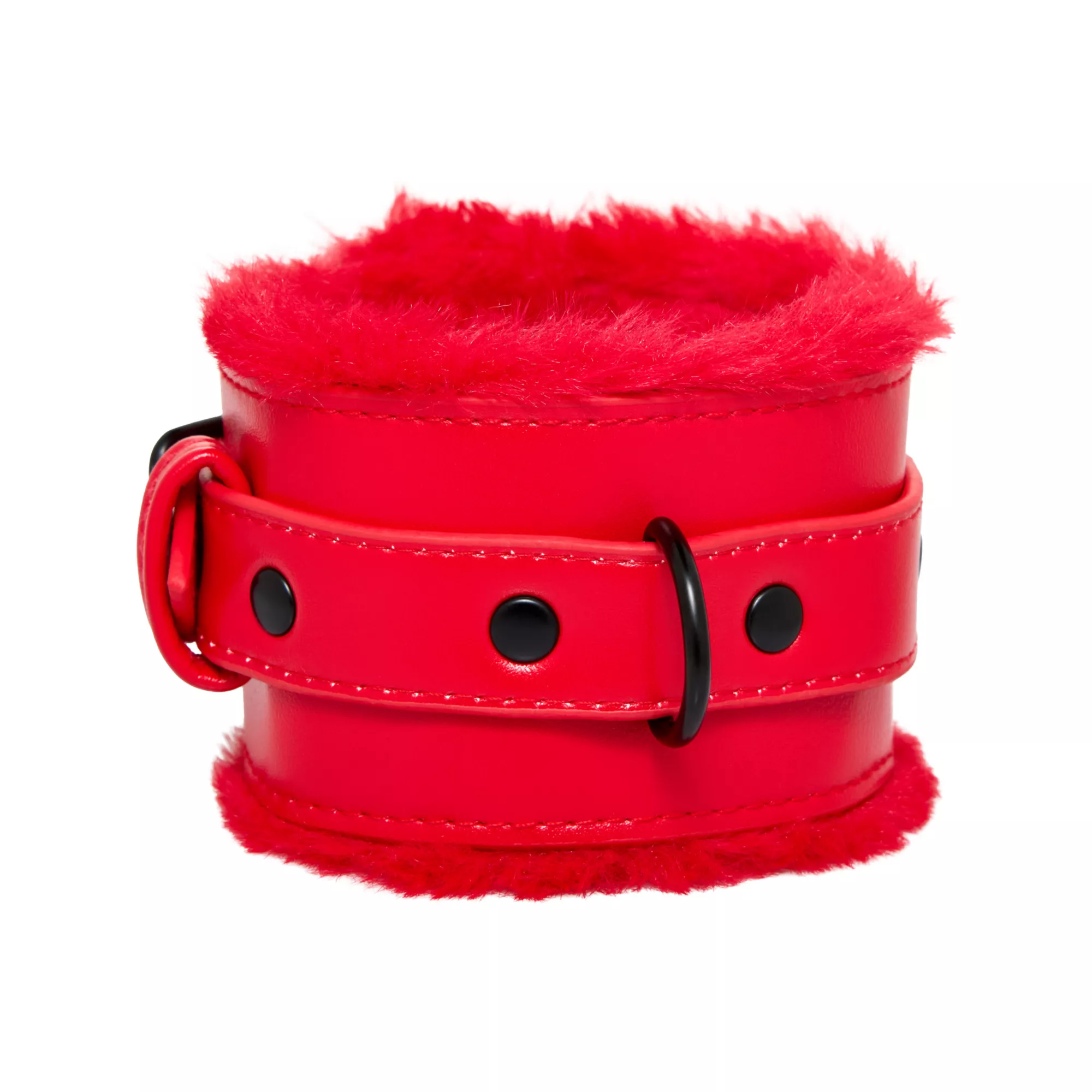Red Furry Handcuffs - Pleasure Bound at Spencer's