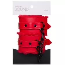 Red Furry Handcuffs - Pleasure Bound at Spencer's