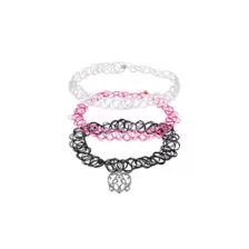 Multi-Pack Ornate Heart Tattoo Choker Necklaces - 3 Pack at Spencer's
