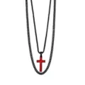 Multi-Pack Black and Red Cross Chain Necklaces - 2 Pack at Spencer's