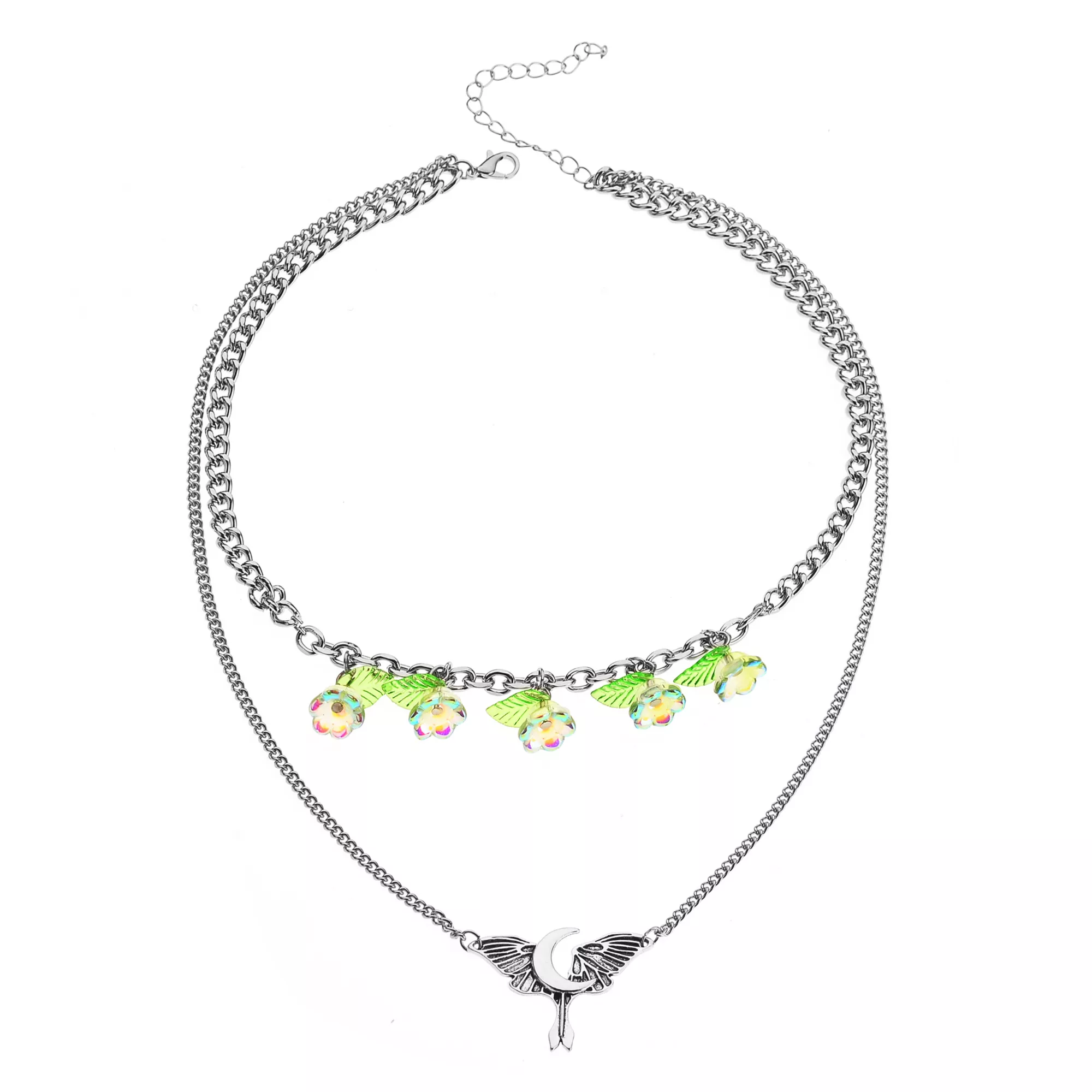 2 Row Silver-Plated Beaded Fairy Necklace