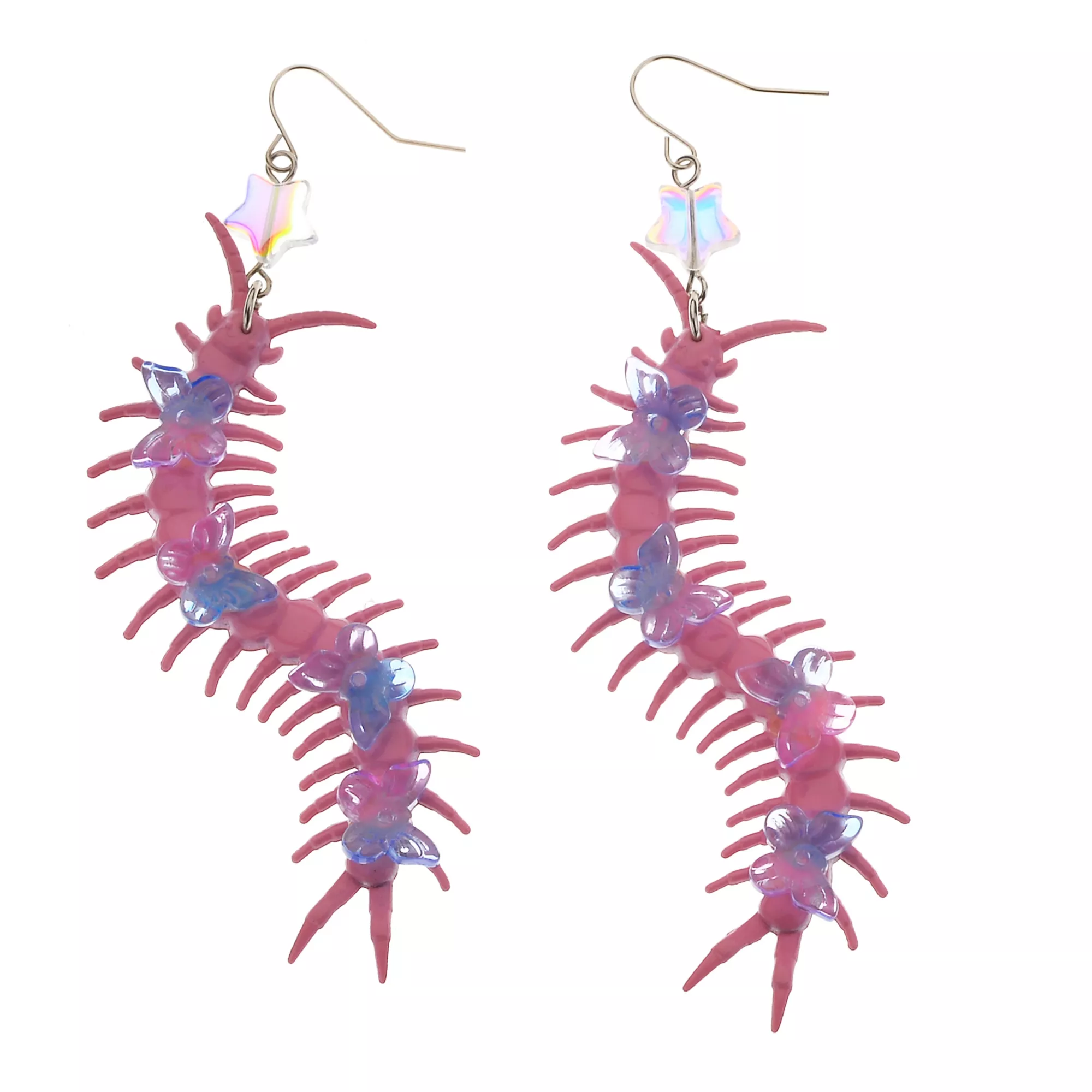 Iridescent Centipede Dangle Earrings