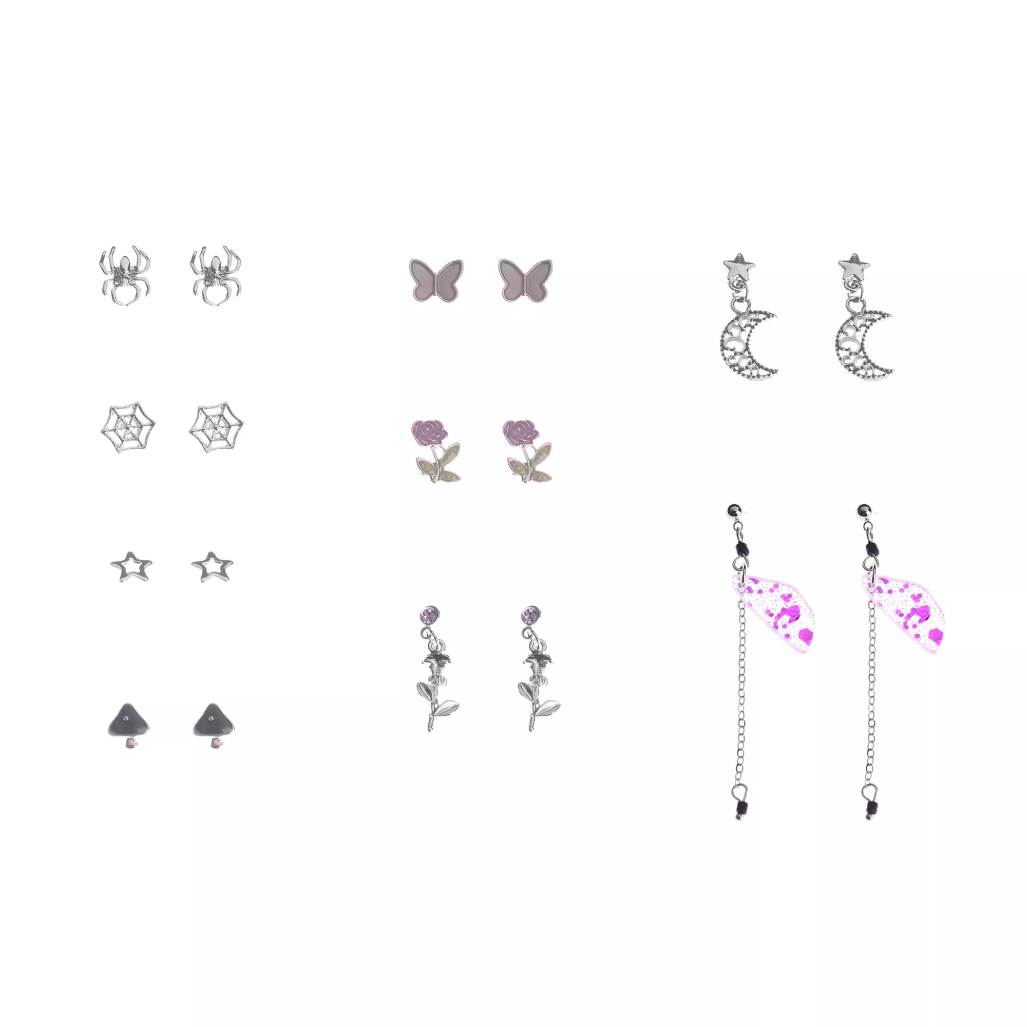 Multi-Pack Celestial Fairycore Earrings - 9 Pair