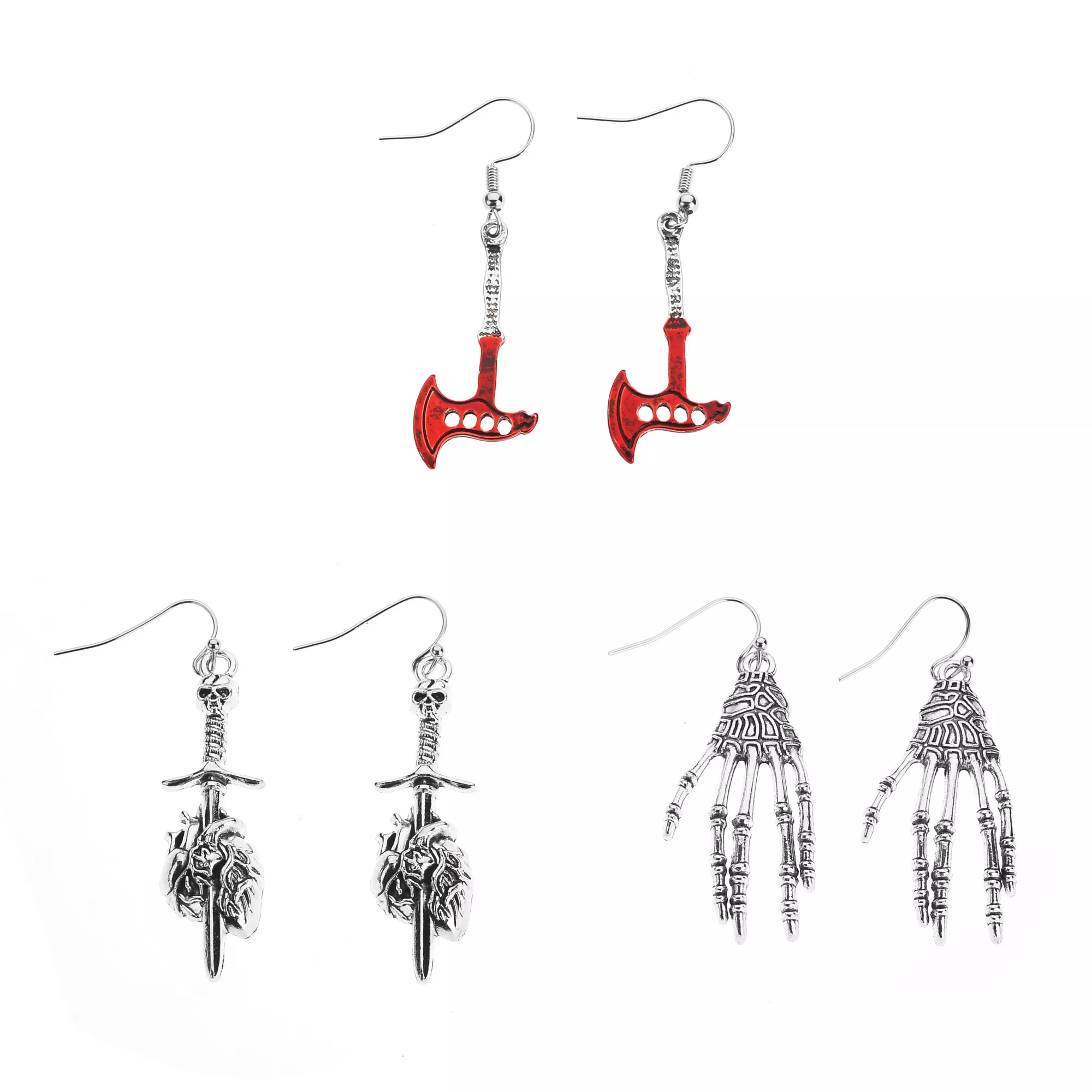 Multi-Pack Gothic Weaponry Dangle Earrings - 3 Pack