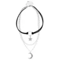Star Moon Silver-Plated 3-Row Chain Choker Necklace at Spencer's