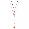 Black and Red Drip Cross Rosary Chain Necklace at Spencer's