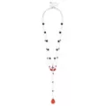 Black and Red Drip Cross Rosary Chain Necklace at Spencer's