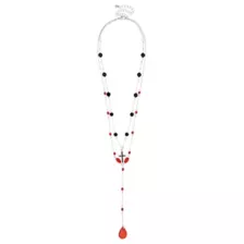 Black and Red Drip Cross Rosary Chain Necklace at Spencer's