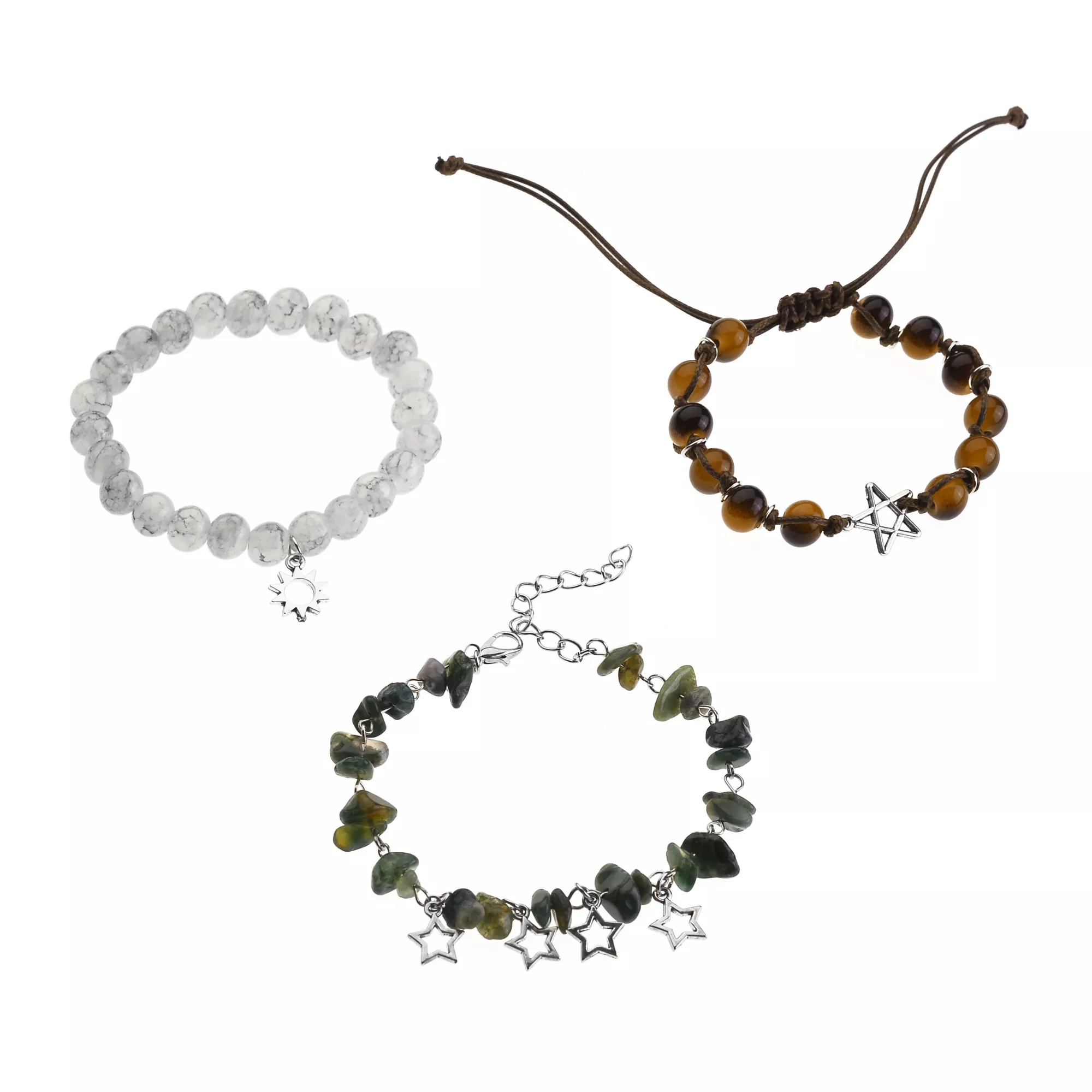 Sun and Star Beaded Bracelets - 3 Pack