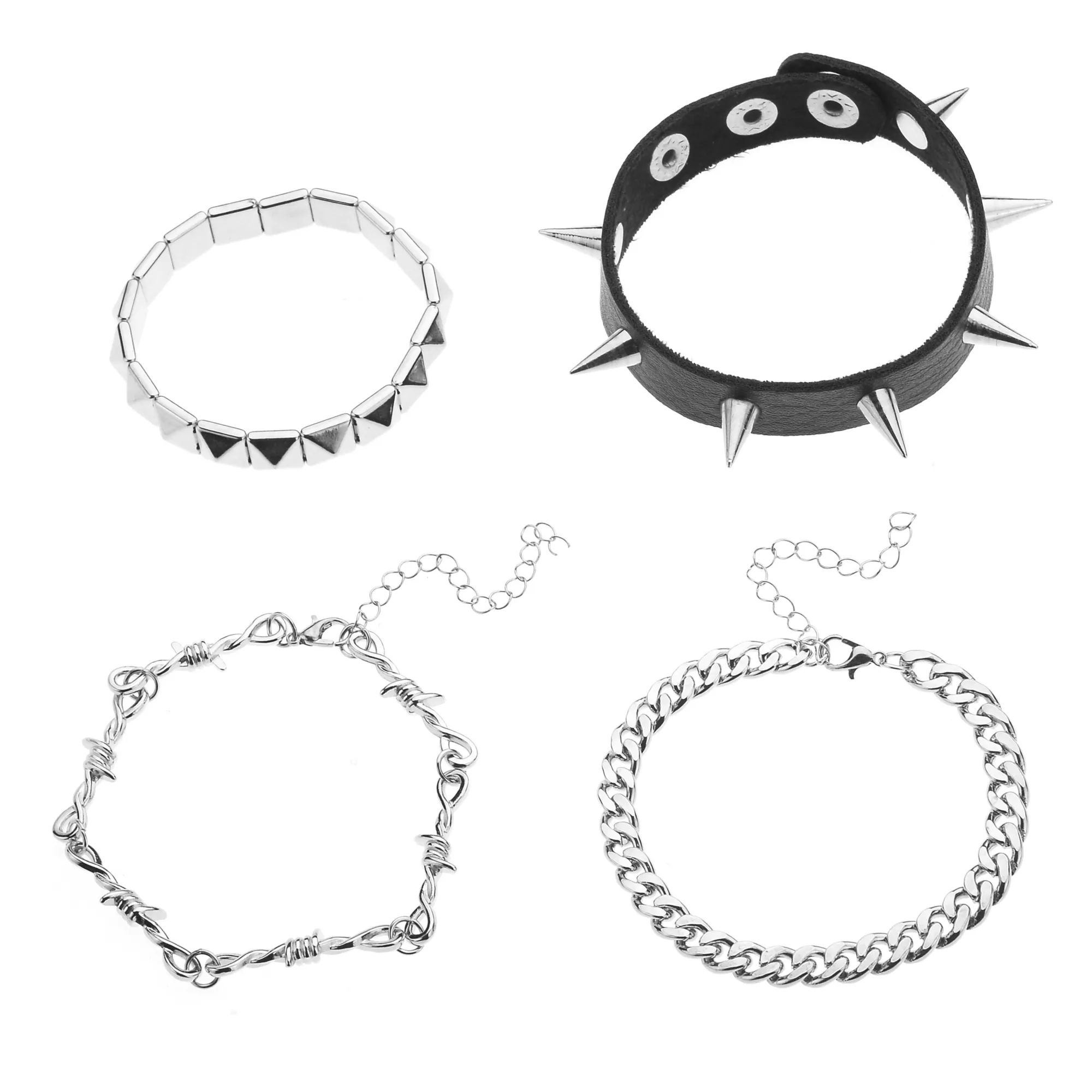 Multi-Pack Punk Rocker Bracelets - 4 Pack