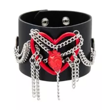 Chain Heart Cuff Bracelet at Spencer's
