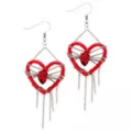 Chained Heart Dangle Earrings at Spencer's